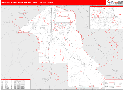 Warner Robins Metro Area Wall Map Red Line Style